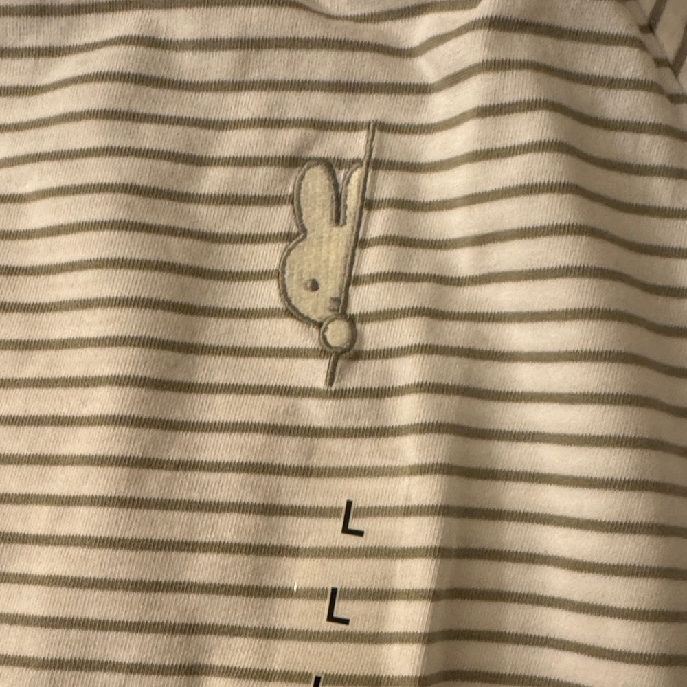 Uniqlo White and Gray Striped Miffy T-Shirt - Picture 4 of 5